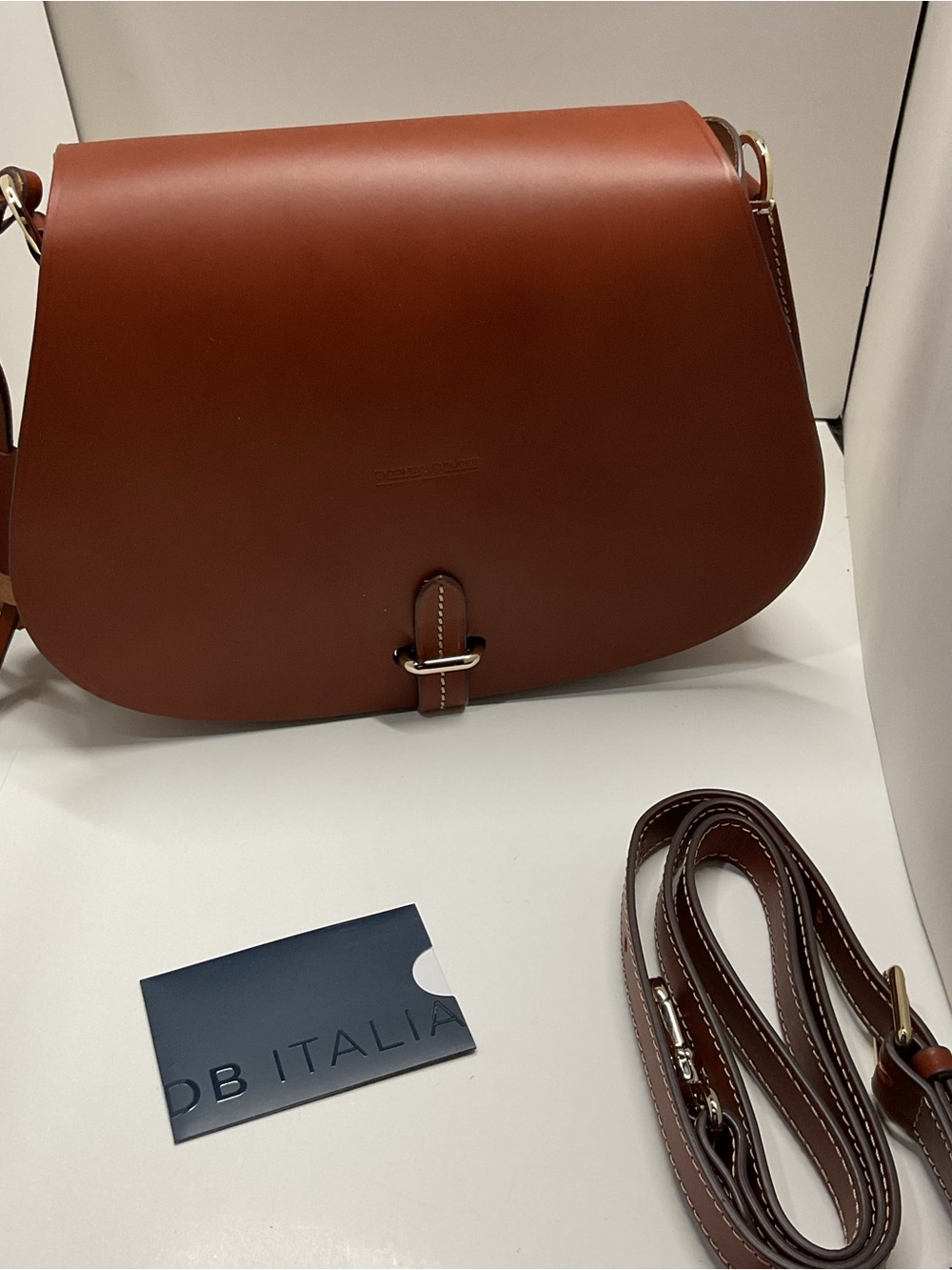 Dooney and Bourke Alto Leather Brown Leather Saddle Bag with Detachable Strap - Picture 1 of 6